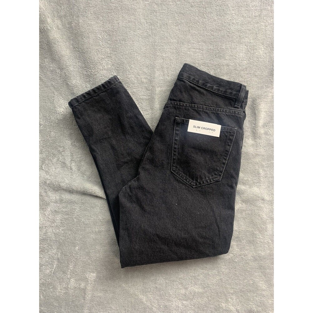 ZARA JEANS WOMENS BLACK CROPPED FIT HIGHRISE **READS SIZE 30 FITS LIKE SLIM 28**